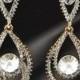 Bridal Earrings Wedding Earrings Wedding Jewelry Bridal Jewelry Vintage Inspired Earrings Gold Drop Crystal Bridal Earrings Style-225