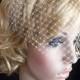 Rusian Veiling ivory Blusher Wedding Veil with Comb Ready to Wear