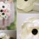 Anemone Flower Bridal Clutch - Bridal Clutch - Custom Clutch - Ivory Shabby Chic Wedding Clutch - Rustic Wedding