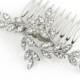 Crystal Leaf Wedding Hair Comb Silver Rhinestone Bridal Hair Accessory Leaves Comb NEVE CLASSIC