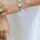 Pearl Bridal Bracelet,Pearl Bracelet,Ivory or White Pearls,Statement Bridal Bracelet,Pearl Rhinestone Bridal Cuff,Wedding Jewelry,MORGAN