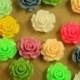 20 pc. Multi-Colored Crisp Petal Rose Cabochons 18mm - RES-423