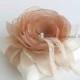 Wedding pillow with brown/burgundy flower---wedding rings pillow , wedding pillow