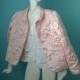 BRIDAL 60s house bed jacket pearl baby pink Nordstrom lingerie Small/Medium S/M pegnoir feminine romantic mid century
