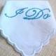 Wedding Bridal Hankie with Crystal I DO  for your Something Blue Lingerie