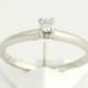 Genuine Diamond Solitaire Engagement Ring .15ct - 14k White Gold Solid Polished a5001
