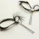 Black Feather Fascinators - Black Hair Clips - Bridesmaids Gift - Set of 2 Two - Bridal Accessory - Modern Minimalist Wedding Custom Color
