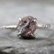 2 Carat Uncut Rough Diamond Solitaire Engagement Ring  -   10K White Gold  - Rustic Engagement Ring - April Birthstone