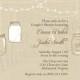 Custom Order for whitneyrayborn - Neutral Vintage Hanging Mason Jars - Custom Baby Shower Invitation - Cream Brown Beige Linen Rustic Kraft