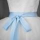 Sky Blue Bridal Sash - Romantic Luxe Grosgrain Ribbon Sash - Wedding Bridal Sash