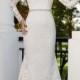 JW15170 sexy backless long sleeves lace sheath wedding dress