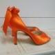 Wedding Shoes - Orange Shoes - Bows On Heels - Orange Wedding - Orange High Heel - Peep Toe - Choose From Over 100 Colors - Bride - Parisxox
