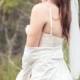 Bridal tulle veil, wedding veil with crystals, waist length veil, simple veil, cut edge, bride hair accessories - Julienne