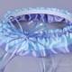 Wedding Garter in Orchid and Pale Blue Satin with Swarovski Crystal