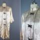 Vintage Silk Robe / Dressing Gown / Chinese Robe / Wedding Lingerie / Mandarin Robe / Champagne Ivory Silk / Asian
