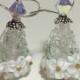 Handmade Lampwork jewelry Glass Beaded Earrings floral cones flowers wedding earrings bridal 