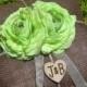 Brown Burlap Ring bearer pillow with green lime flowers You personalize it 10% discount promo code SPRING entire shop