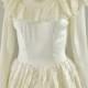 Vintage Satin 1940's Bridal Ball Gown Wedding Dress Covered in Layers of Satin Eyelet