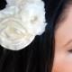Ivory Shabby Chic,   Flower girl headband, Wedding Headband, baby headband, first communion, bridesmaid, wedding, ivory hard headband