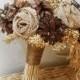 Rustic Pinecone, Burlap & Wheat Bouquet, Rustic, Country, Bohemian, Woodland, Style Weddings. Made to Order.