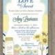 Love is Sweet Blue and Yellow Bridal Shower Invitations Printable File - Mason Jars, Hearts, Macaroons, Sunflower Invitations