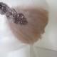 GATSBY HEADPIECE  for Great Gatsby Dress Black OR Beige Feather 1920s headband for 1920s dress