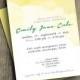 personalized bridal shower invitation, modern yellow watercolor, PRINTABLE PDF, custom invite, baby shower, DIY, letterhappy