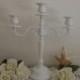 Wedding Unity Candle Holder White Shabby Chic Beautiful Rustic Romantic Taper Candelabra Ornate Scrolled Spring Summer Fall Autumn Winter
