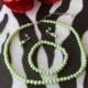 Classic 6mm Celery Green Pearl Necklace Earring Bracelet Set Bridal, Bridesmaid, Flower Girl Wedding Jewelry