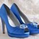 Wedding Shoes- Platform Dress Shoes- Bridal Peep Toe - 4 inch Heels- 250 Custom Dye Colors
