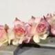 Pink Cream Paper Rose Floral Alice Headband, Bridesmaid, Flower Girl, Boho Wedding, Festival, Prom
