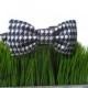 Dog Bow Tie in Navy and White Houndstooth Print for Small to Large Dogs