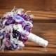 PURPLE HAZE Wedding Bouquet With Feather Accents