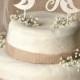 Rustic Cake Topper, Wood Cake Topper, Monogram Cake Topper, Lovebirds  Cake Topper, Wedding Cake Topper,