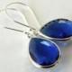 Sapphire Blue Earrings, Cobalt Blue Earrings, Wedding Jewelry, Sterling Silver Dangle Earrings