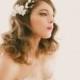 White Cherry Blossom Hair Clip, Bridal headpiece, Bridal hair clip, Spring wedding hair accessory, White floral clip - BLOSSOM