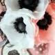 Black and white wedding Anemone bouquet  or corsage and boutonnierres silk or fresh flower alternative - New