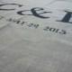 48" wide Rustic burlap aisle runner with initials and date/ custom sizes available