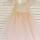 Ballade del Vientre Solstiss lace and silk tulle vintage blush dress for baby girl Flower girl dress blush princess dress tutu dress