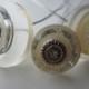 vintage buttons. Beautiful stacked button trio, Mother of pearl, rhinestone, glass and Lucite on long stem wires (Stack 9)