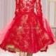 Buy Best Selling Bateau long Sleeve Red Lace Zuhair Murad Short Evening Dresses 2013 Cocktail Dresses Online with the Low Price: $77.41 
