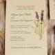 Lavender Wedding Invitation Vintage Botanical Wedding Invitation Printable or Ship