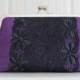 Vintage Style Silk And Lace Clutch Purple Passion,Bridal Accessories,Wedding Clutch,Bridesmaid Clutch