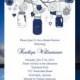 Bridal Shower Invitation Template "Rustic Mason Jars" Navy Blue and Gray Make Your Own w. Editable Word Instant Download DIY U Print