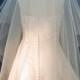 Wedding Veil   White  Bridal Veil  Fingertip length 2 Tier Scalloped Petal Cut  Plain Cut European Edge