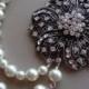 Double strand Swarovski Pearls and Rhinestones Necklace, Bride Necklace, Bridesmaids Necklace, Bridal Jewelry, Bridal Party, Bridesmaid Gift