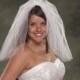 Flyaway Veil Short Bridal Veils Shoulder Length 20 Inches 2 Layer Plain Cut Veils Ivory Wedding Veils White Tulle Veils Blusher Veils