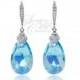 Blue Crystal Earrings Swarovski Aquamarine AB Wedding Jewelry Bridal Earrings Light Blue Bridesmaid Gifts Something Blue
