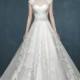 Luxury 2015 A Line Wedding Dresses With Lace Sheer Winter Crystal Bling Sleeveless Court Train Applique Bridal Dress Ball Gowns Gorgeous Online with $155.76/Piece on Hjklp88's Store 