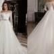 2015 Sheer Long Sleeves Lace A Line Wedding Dresses Illusion Chapel Train Off Shoulder Tulle Applique Bridal Ball Gowns With Beaded Sash Online with $129.06/Piece on Hjklp88's Store 